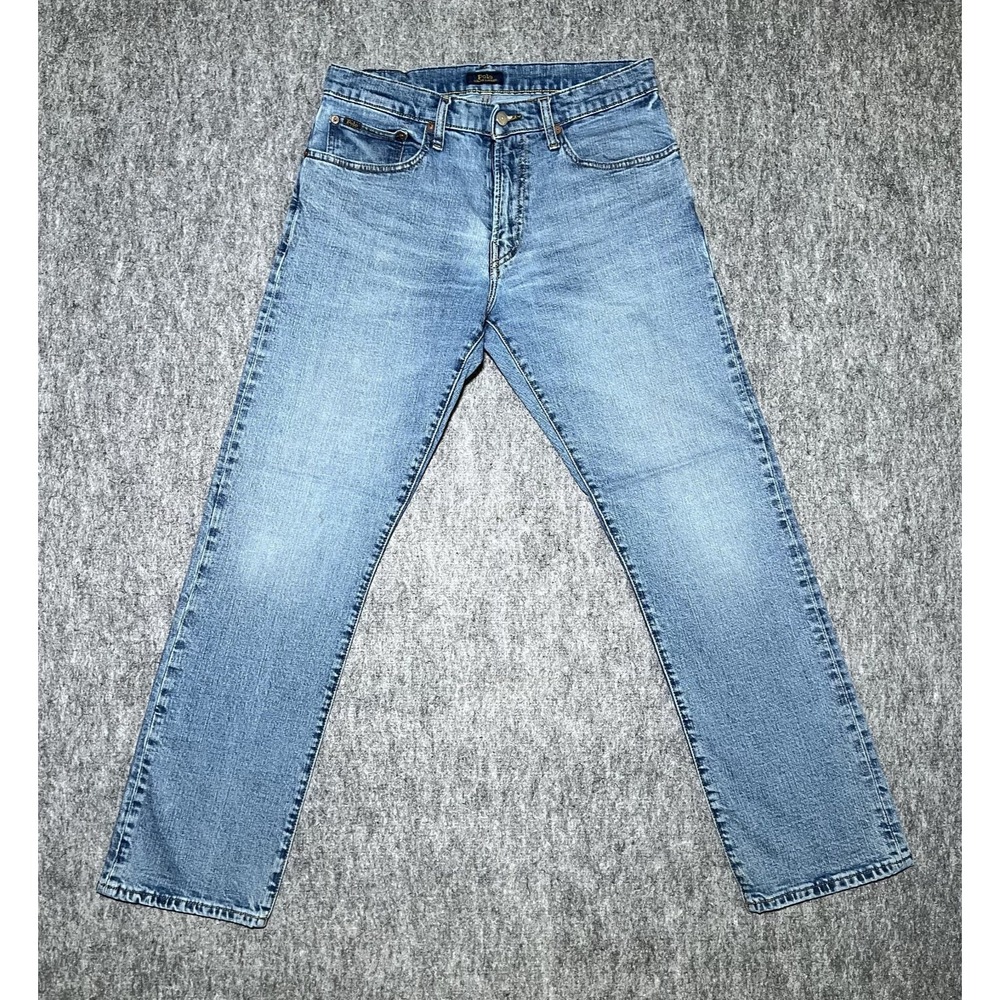 Polo Ralph Lauren Hampton Relaxed Straight Blue Denim Jeans Men 32x30 Cotton